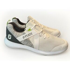 FootJoy FJ Flex XP Spikeless Golf Shoes Sneakers 56101 White Gray Men's Size 10